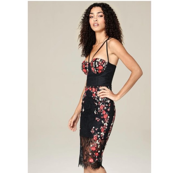 Bebe Maddie Embroidered bustier lace dress - Picture 2 of 11